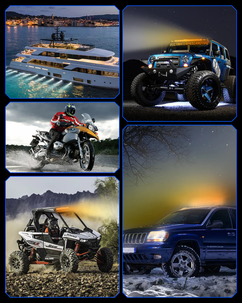 Rock Series 30 Inch Single Row Dual Beam LED Off-Road Light Bar White and Amber