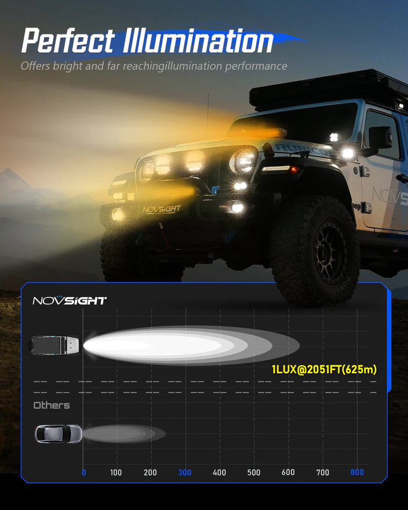 Rock Series 30 Inch Single Row Dual Beam LED Off-Road Light Bar White and Amber