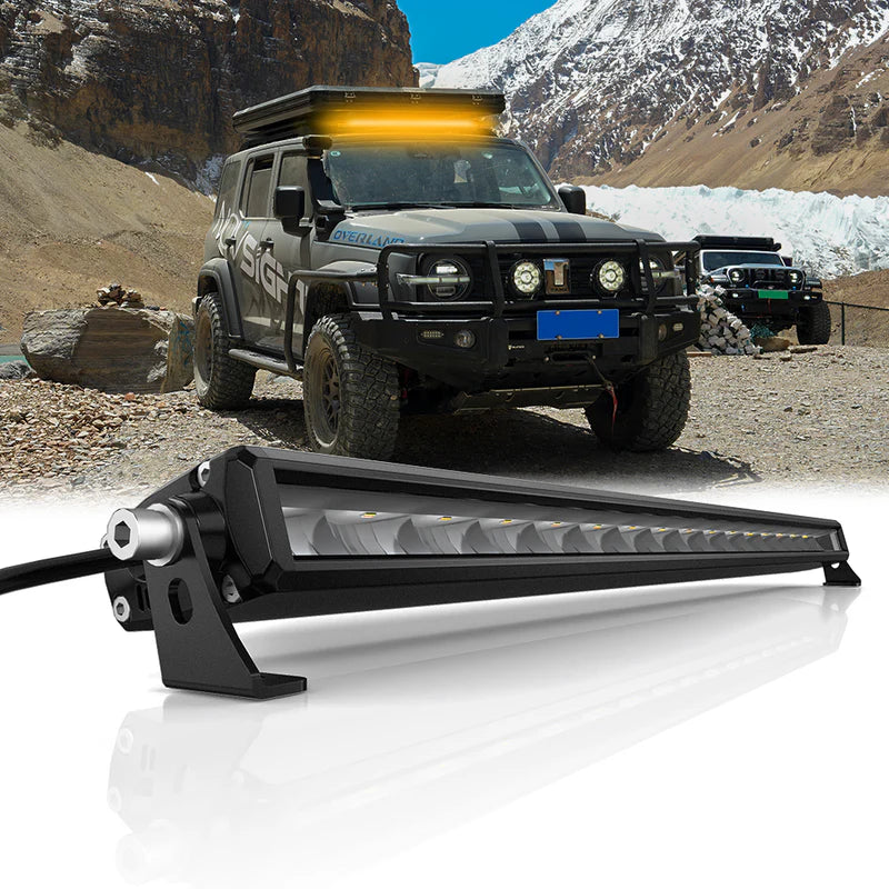 Rock Series 30 Inch Single Row Dual Beam LED Off-Road Light Bar White and Amber