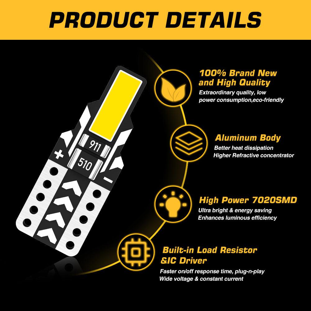 T10 White Car Signal Light | 100LM 6000K | Park/Plate/Interior - NOVSIGHT© Pakistan