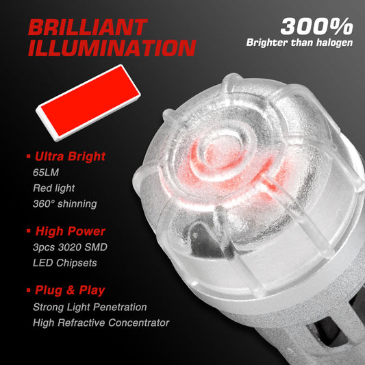 T10 LED Park/Plate Light | Red 65LM|