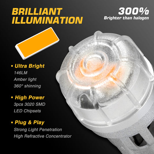 T10 Side Marker/Park Lights - Amber - 9~16V