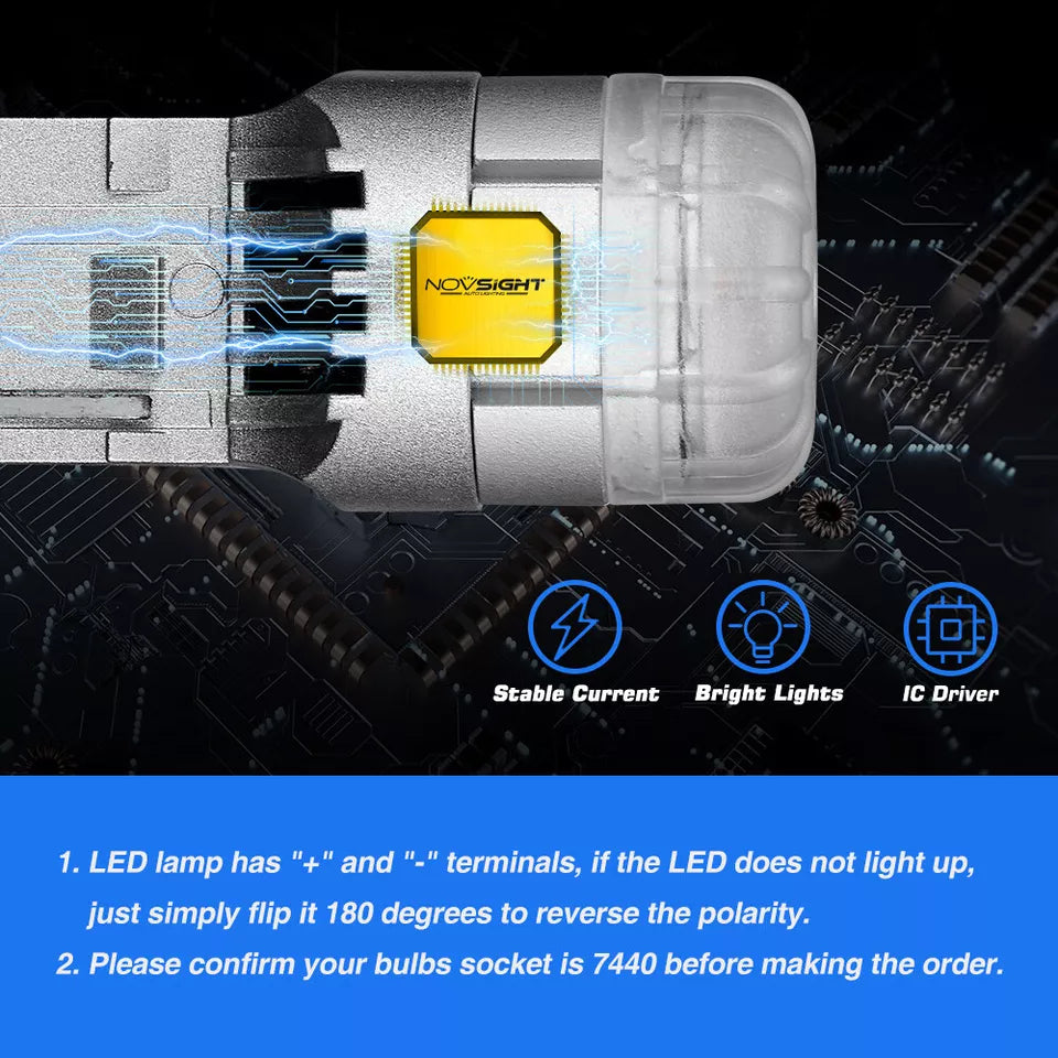 7440 LED Turn Signal Light | AMBER YELLOW 498LM