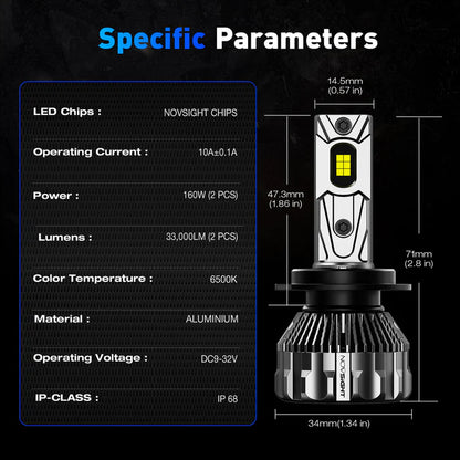T2 Series: H11 - 160W / 33,000LM