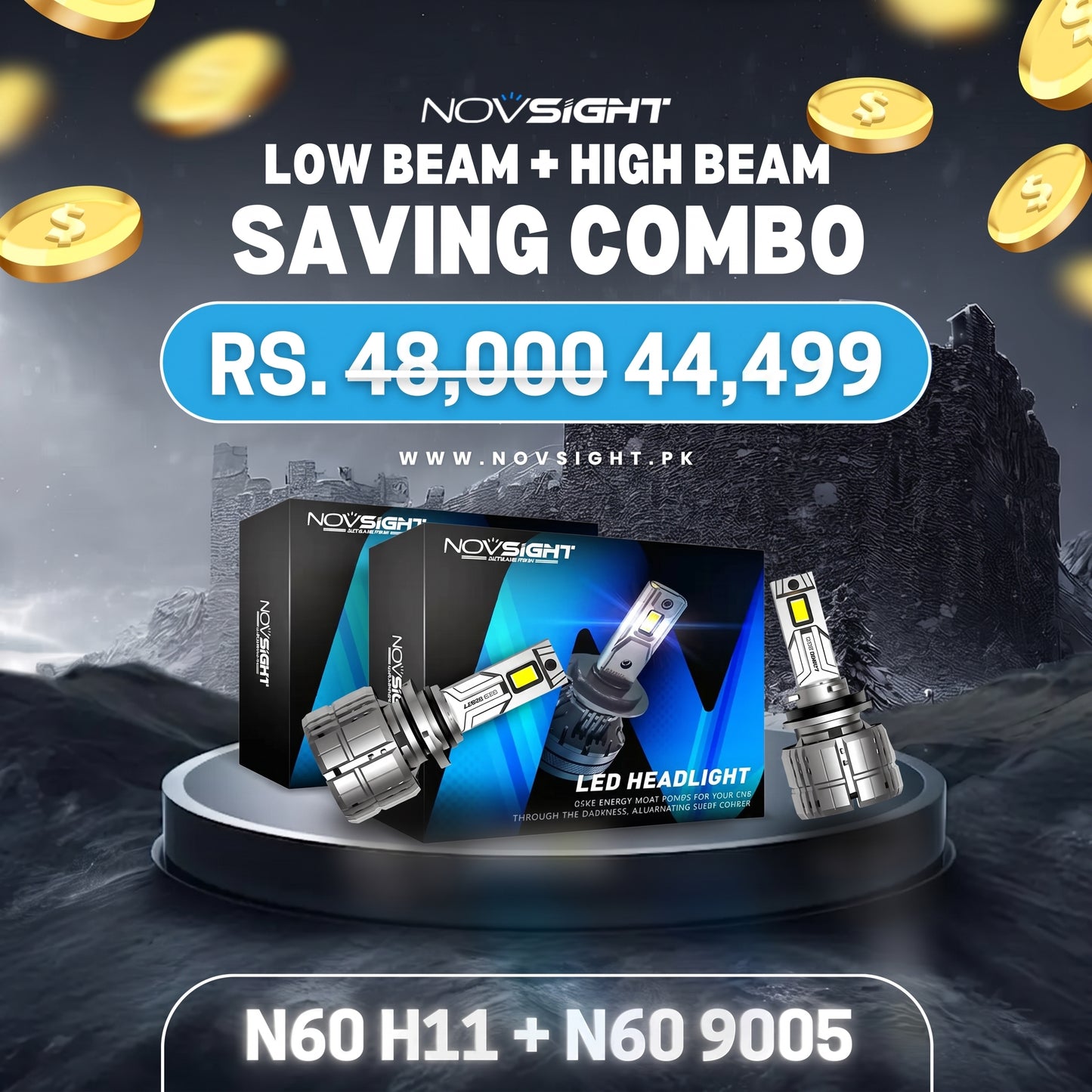 N60 Series High Low Bundle H11 + 9005 | 400 Watts 80000 Lumens