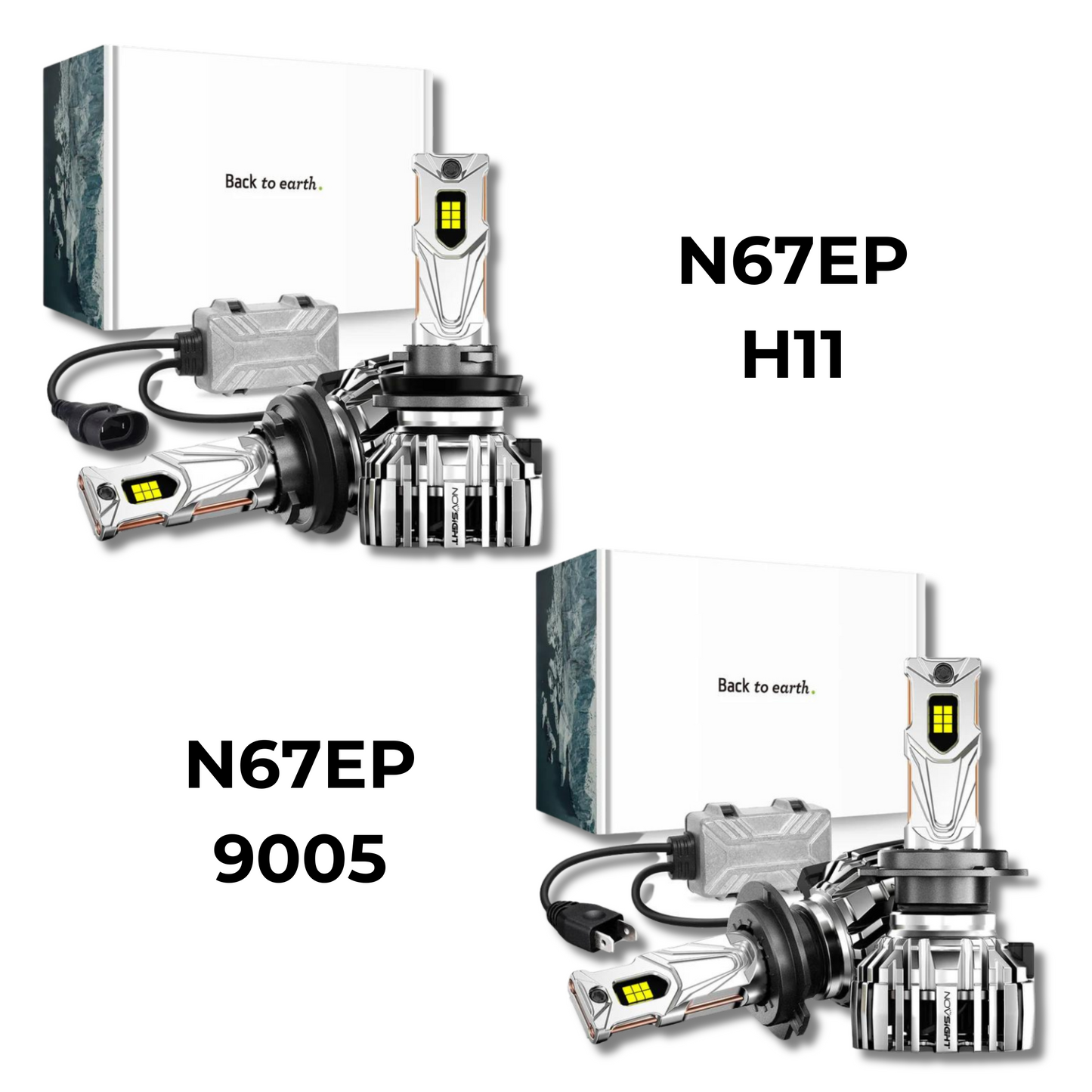 COMBO 4x Bulbs | N67EP Series - 9005 + H11 | 140W 32000LM 6500K White